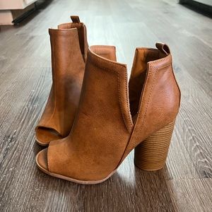 Peep toe booties
